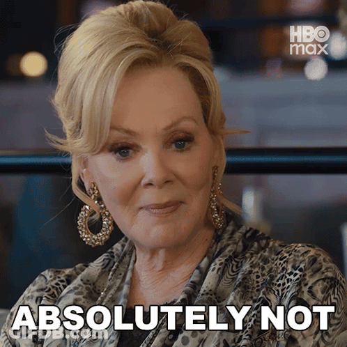 A Woman Says Absolutely Not In A Hbo Max Ad GIF