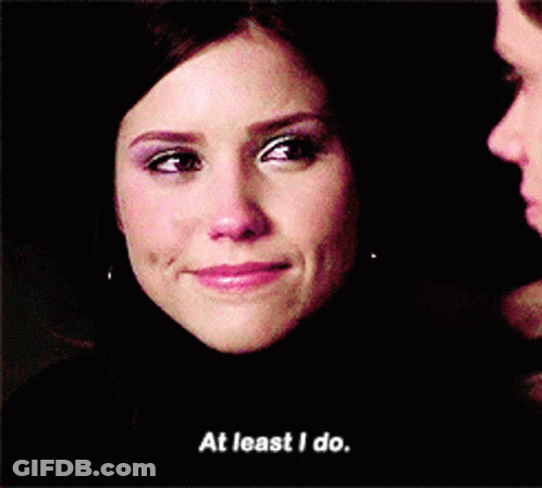 A Woman Says At Least I Do While Looking At A Man GIF