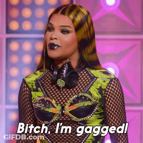 A Woman Says Bitch I 'M Gagged While Wearing Headphones Around Her Neck GIF