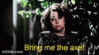 A Woman Says Bring Me The Axe In A Pixelated Image GIF