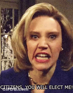 A Woman Says Citizens You Will Elect Me While Making A Funny Face GIF