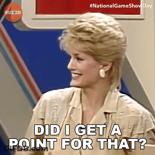 A Woman Says " Did I Get A Point For That " On A National Game Show GIF