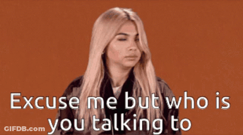 A Woman Says Excuse Me But Who Is You Talking To Her GIF