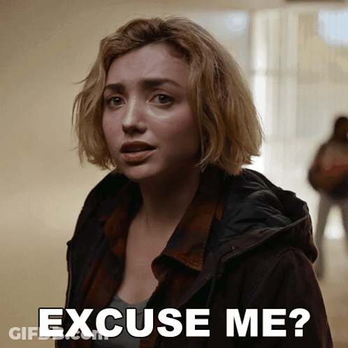 A Woman Says Excuse Me In Front Of Her GIF