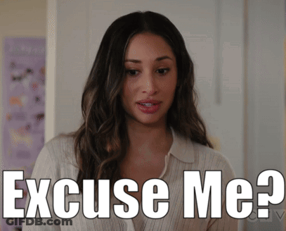 A Woman Says Excuse Me While Looking At Something GIF