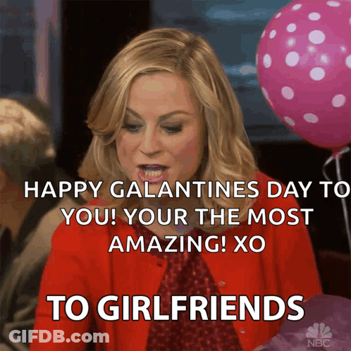 A Woman Says Happy Galantines Day To You GIF