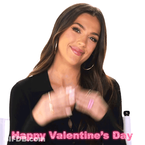 Woman Saying Happy Valentine's Day With Hands Together GIF