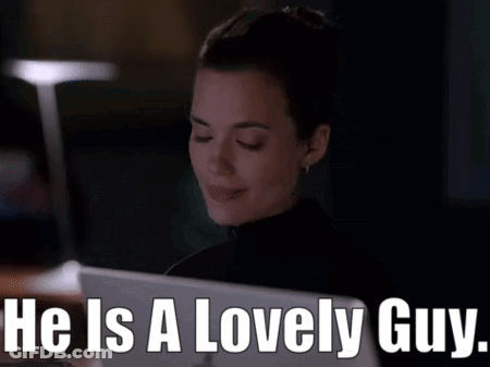 A Woman Says He Is A Lovely Guy Next To A Man GIF