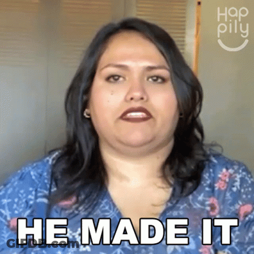 A Woman Says He Made It In Front Of A Wall GIF