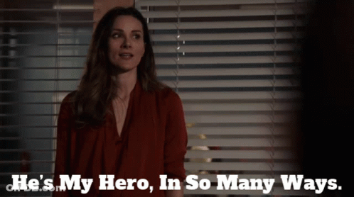 A Woman Says He 'S My Hero In So Many Ways In Front Of A Window GIF