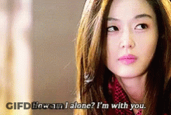 A Woman Says How Am I Alone I 'M With You In Front Of A Mirror GIF