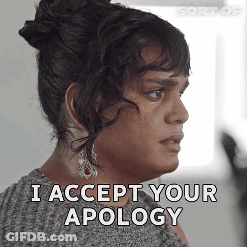 Woman Saying I Accept Your Apology GIF
