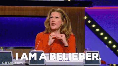 A Woman Says I Am A Belieber On A Television Show GIF