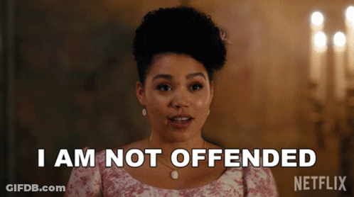 A Woman Says I Am Not Offended In A Netflix Ad GIF