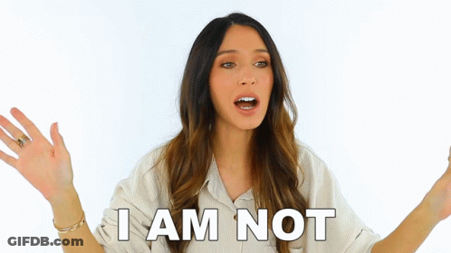 Woman Saying I Am Not With Arms Up GIF