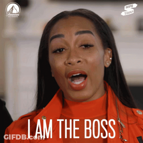 A Woman Says I Am The Boss In A Paramount Pictures Ad GIF