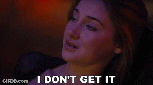 A Woman Says " I Don 'T Get It " While Looking Down GIF