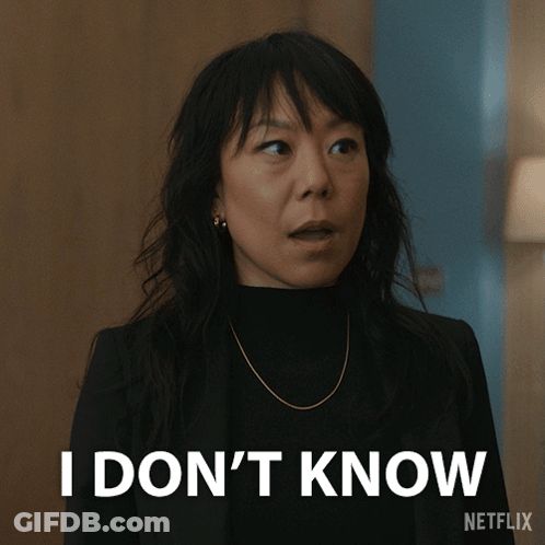 A Woman Says I Don 'T Know In A Netflix Advertisement GIF