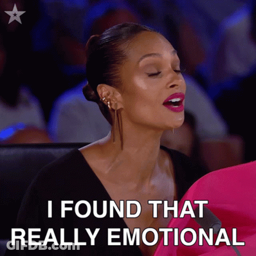 A Woman Says I Found That Really Emotional In A Crowd GIF