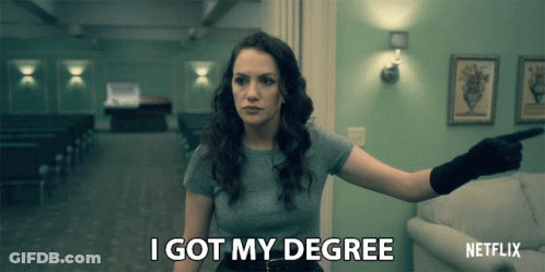 A Woman Says I Got My Degree On A Netflix Ad GIF