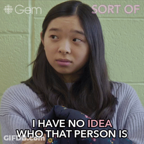 A Woman Says I Have No Idea Who That Person Is In A Gem Ad GIF
