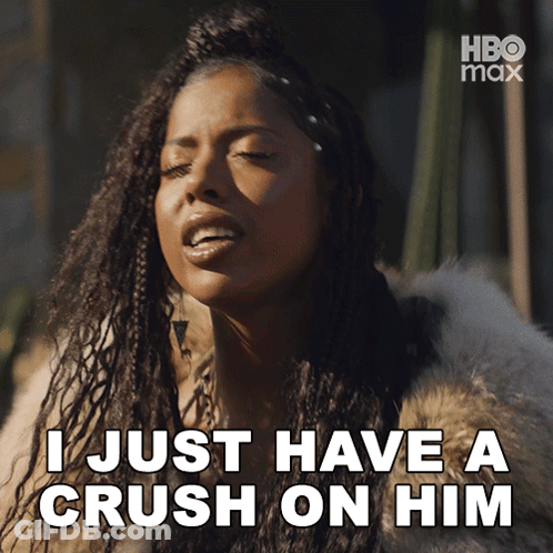 A Woman Says I Just Have A Crush On Him In A Hbo Max Ad GIF