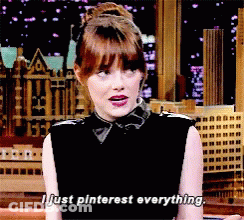 A Woman Says I Just Pinterest Everything While Sitting In Front Of A Building GIF