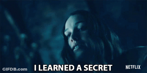 A Woman Says I Learned A Secret In Front Of A Netflix Logo GIF