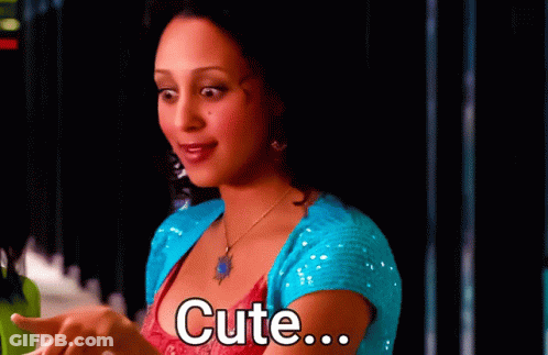A Woman Says I Like It In A Blue Shirt GIF