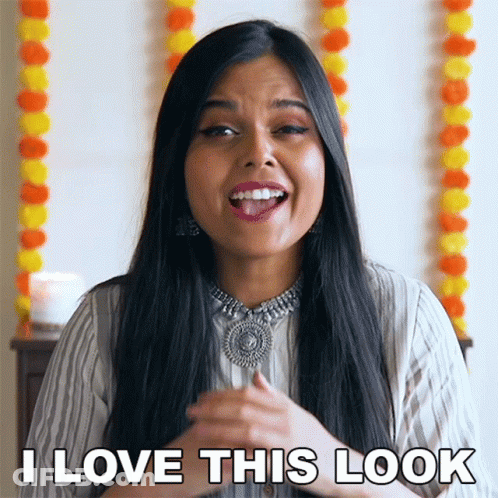 A Woman Says I Love This Look While Making A Funny Face GIF