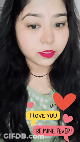 A Woman Says I Love You Be Mine Fever In A Speech Bubble GIF