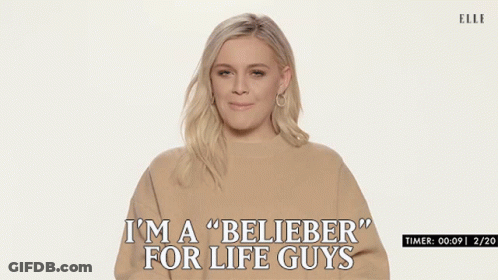 A Woman Says " I 'M A " Belieber " For Life Guys " GIF