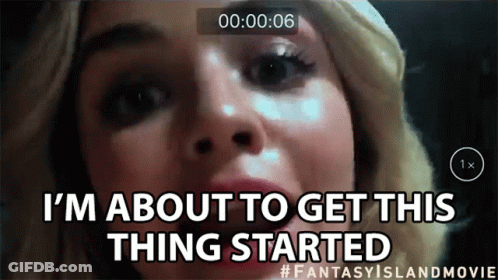 A Woman Says " I 'M About To Get This Thing Started " In A Video GIF
