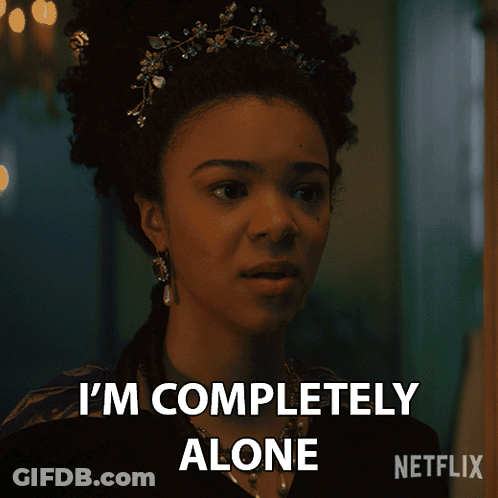 A Woman Says I 'M Completely Alone In A Netflix Advertisement GIF