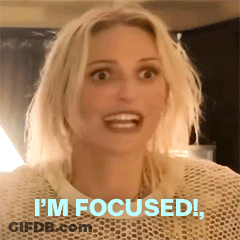 A Woman Says I 'M Focused While Making A Funny Face GIF