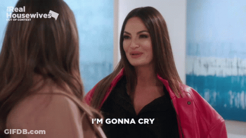A Woman Says I 'M Gonna Cry In Front Of A Real Housewives Logo GIF