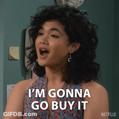 A Woman Says I 'M Gonna Go Buy It In A Netflix Advertisement GIF