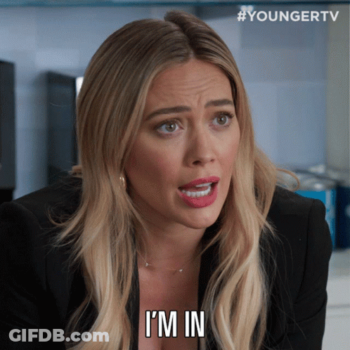 A Woman Says I 'M In In A Younger Tv Ad GIF