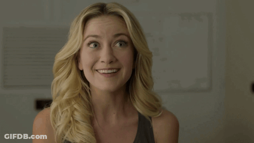 A Woman Says " I 'M Like So Excited " While Smiling GIF