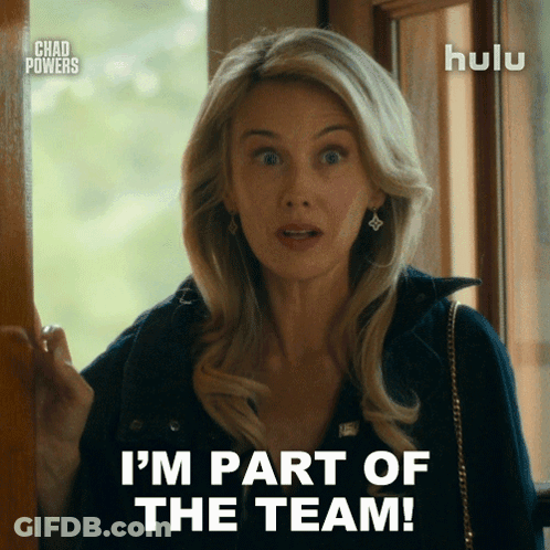 A Woman Says I 'M Part Of The Team In A Hulu Ad GIF