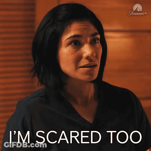 A Woman Says I 'M Scared Too With A Paramount Logo In The Corner GIF