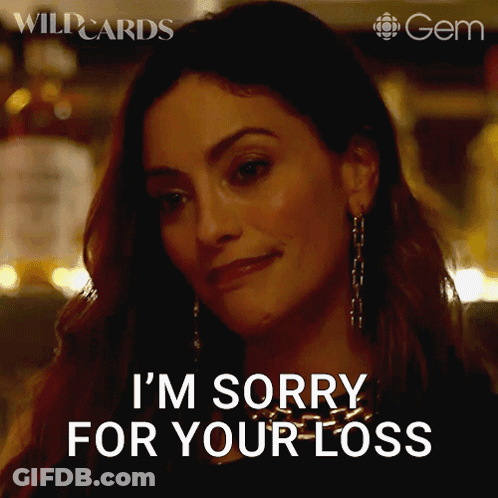 A Woman Says I 'M Sorry For Your Loss While Wearing Earrings GIF