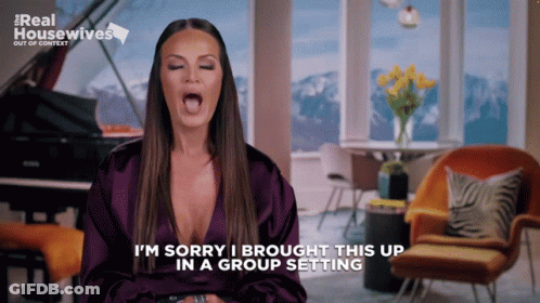 A Woman Says I 'M Sorry I Brought This Up In A Group Setting While Sitting In Front Of A Piano GIF