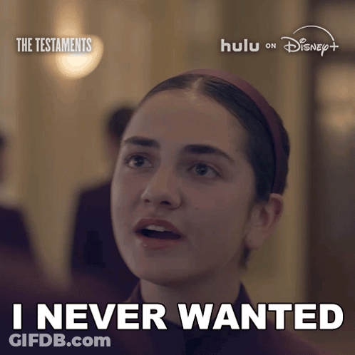 A Woman Says " I Never Wanted " In Front Of A Disney Logo GIF