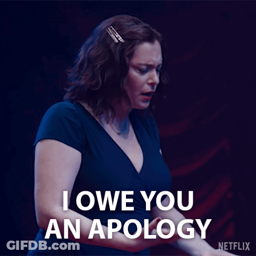 Woman Saying I Owe You An Apology In Netflix Ad GIF