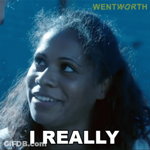 A Woman Says I Really In Front Of A Wentworth Ad GIF