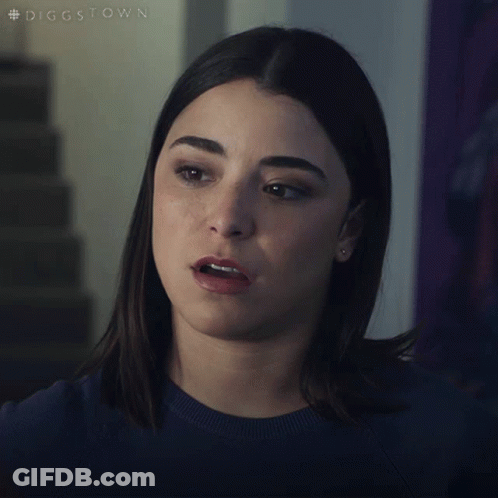 A Woman Says " I Think It 'S Over " While Looking At Something GIF