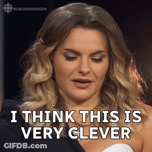 A Woman Says " I Think This Is Very Clever " While Looking Down GIF