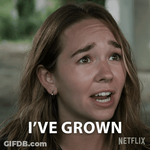 A Woman Says I 'Ve Grown With A Netflix Logo Behind Her GIF