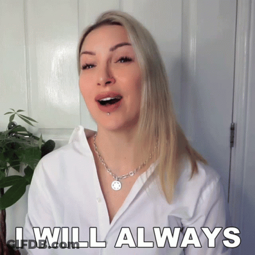 A Woman Says I Will Always In Front Of A Plant GIF